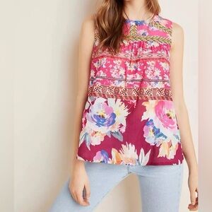 ANTHROPOLOGIE / VINEET BAHL | Roderiga Embroidered Sleeveless Top, Size XS